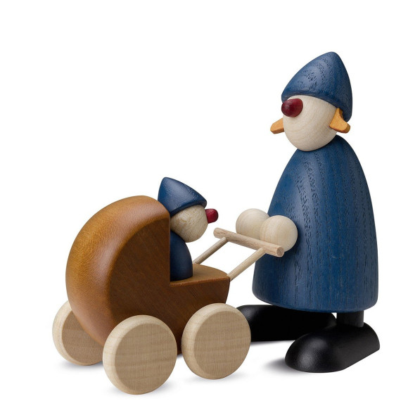 Gratulantin Paula mit Kinderwagen, blau