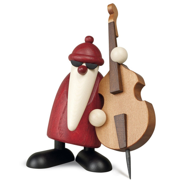 Weihnachtsmannband Weihnachtsmann am Kontrabass