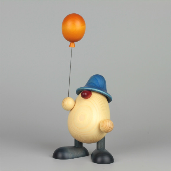 Eierkopf Vater Oskar mit Luftballon, groß, blau