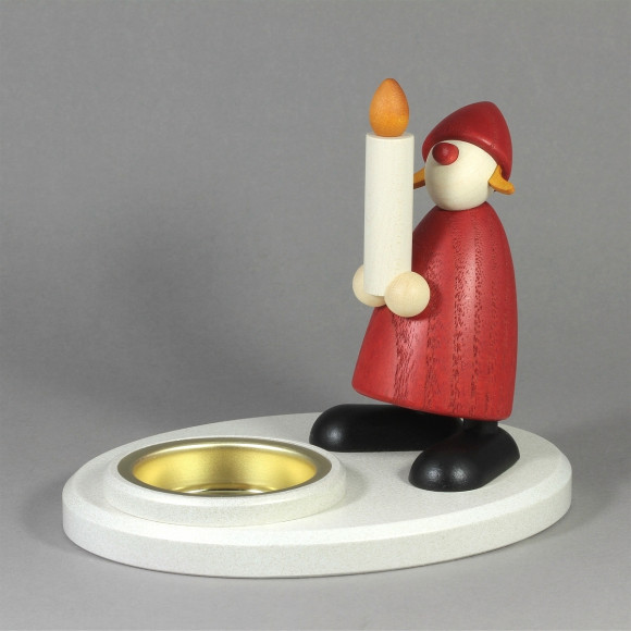 Teelichthalter Weihnachtsfrau mit Kerze