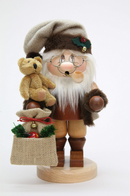 Räuchermännchen Wichtel Weihnachtsmann mit Teddy