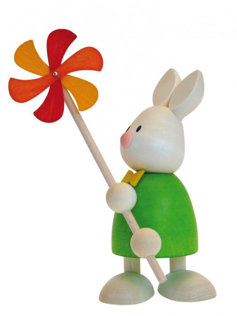 Osterhase Kaninchen Max mit Windmühle