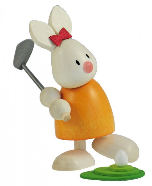 Osterhase Kaninchen Emma beim Golf - Abschlag