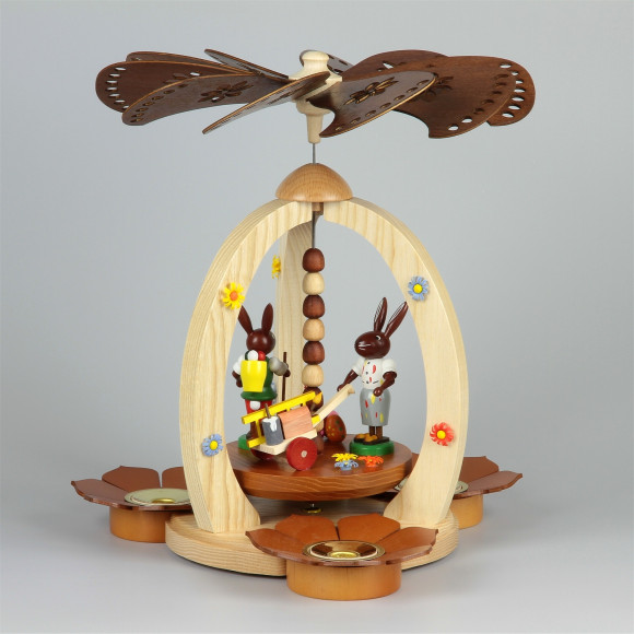 Osterpyramide Hasenmalerpaar natur