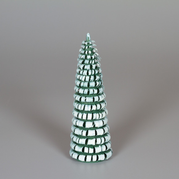 Erzgebirgischer Spanbaum Ringelbaum grün/weiß - 11 cm