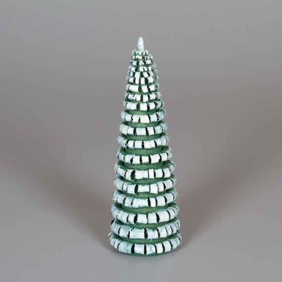 Erzgebirgischer Spanbaum Ringelbaum grün/weiß - 12 cm