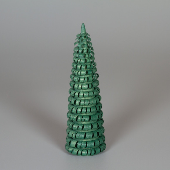 Erzgebirgischer Spanbaum Ringelbaum grün - 12 cm