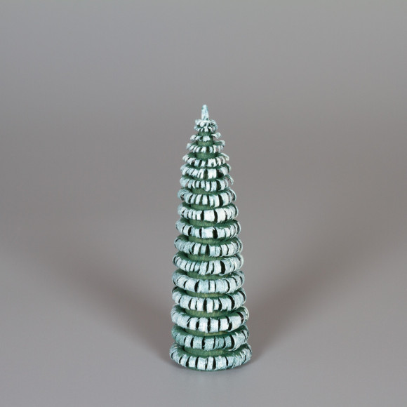 Erzgebirgischer Spanbaum Ringelbaum grün/weiß - 10 cm