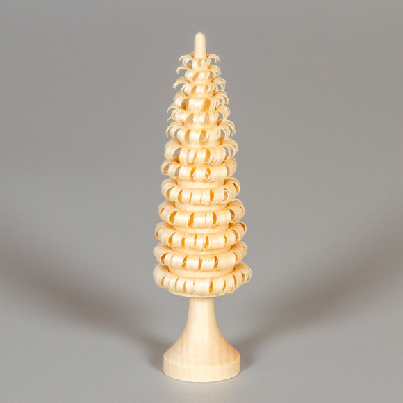 Erzgebirgischer Spanbaum Ringelbaum mit Stamm natur - 8 cm