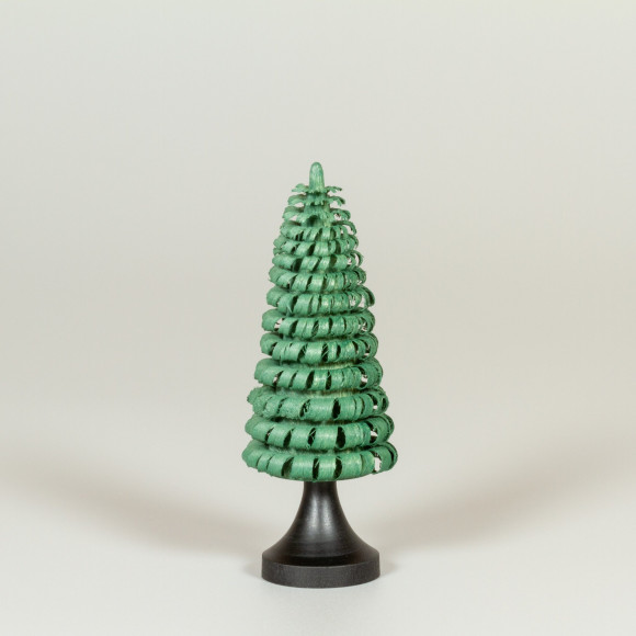 Erzgebirgischer Spanbaum Ringelbaum mit Stamm grün - 10 cm