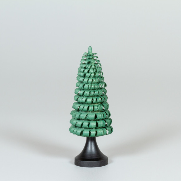 Erzgebirgischer Spanbaum Ringelbaum mit Stamm grün - 10 cm