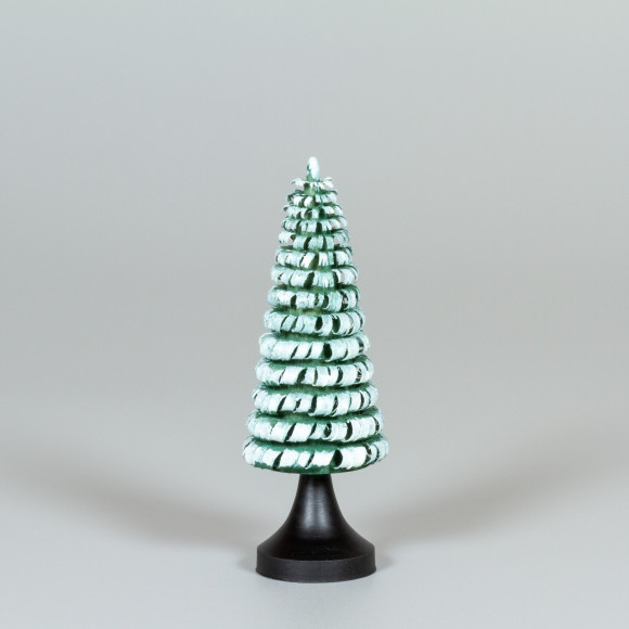 Erzgebirgischer Spanbaum Ringelbaum mit Stamm grün/weiß - 10 cm