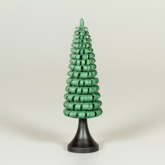 Erzgebirgischer Spanbaum Ringelbaum mit Stamm grün - 12 cm