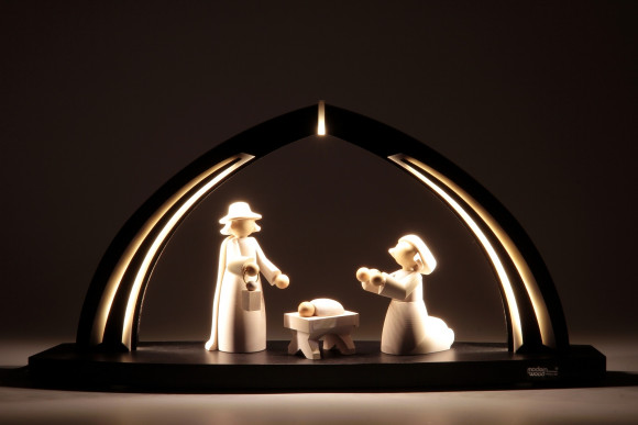 LED-Schwibbogen mit Christi Geburt Figuren