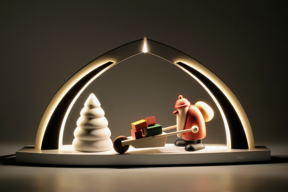 LED-Schwibbogen mit Bjoern Köhler Weihnachtsmann mit Geschenken