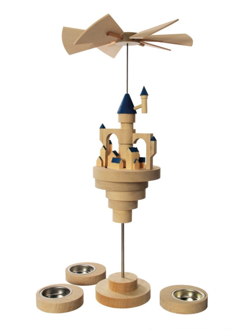 Pyramide Luftschloss Mona mit blauen Dächern - 40 cm