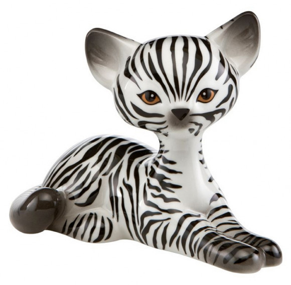 Kitty de luxe Katze Zebra Kitty Relaxing