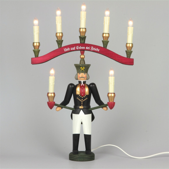 Lichterbergmann mit Joch, elektrisch beleuchtet, 46 cm