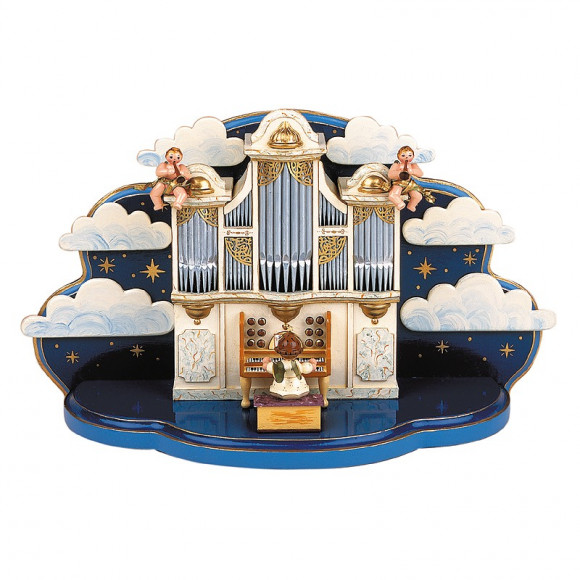 Orgel mit kleiner Wolke mit Musikwerk