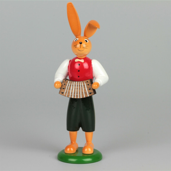 Osterhase Hase mit Harmonika, 12 cm