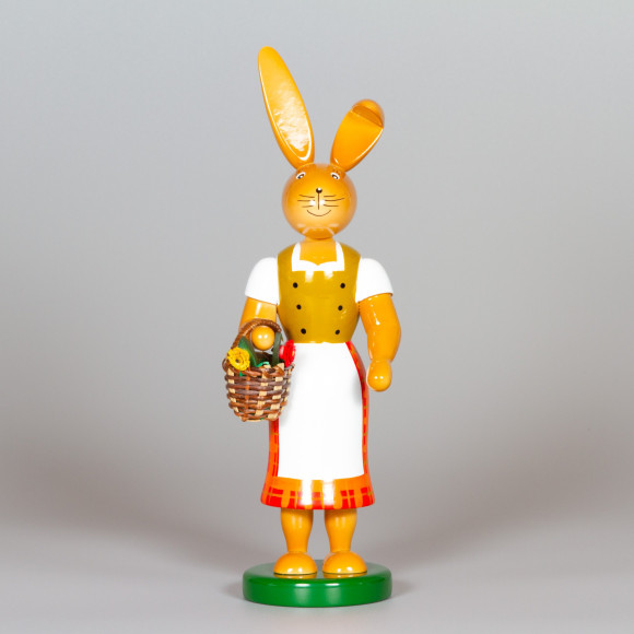 Osterhäsin mit Blumenkorb, 25 cm