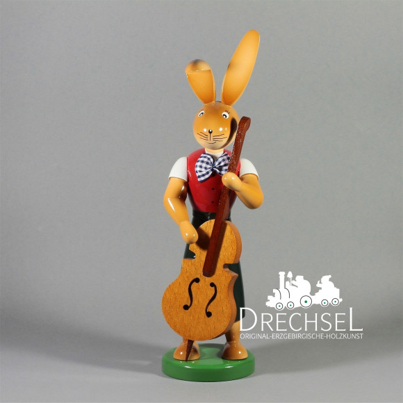 Osterhase Hase Musikant mit Bass, 55 cm