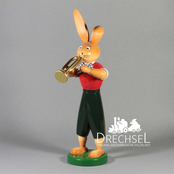 Osterhase Hase Musikant mit Trompete, 55 cm