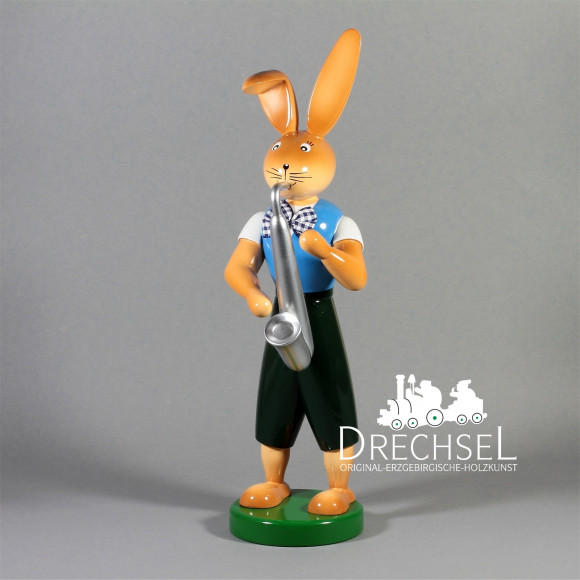 Osterhase Hase mit Saxophon, 25 cm