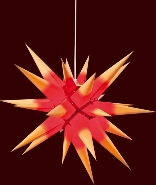 Adventsstern für innen gelb/rot, 60 cm, mit Beleuchtung