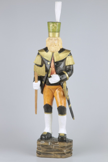 Geschnitzter Bergmann, farbig, 60 cm