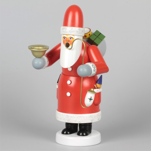 Seiffener Räuchermann Weihnachtsmann mit Kerzenhalter