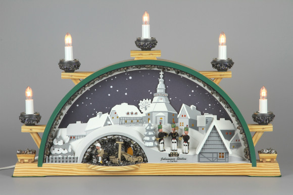 Schwibbogen Johanniser Stollen zu Seiffen mit Bergleuten