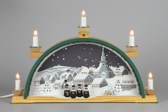 Schwibbogen Sternhimmel über Seiffen mit Kurrende