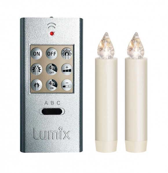 Lumix LED Kerzen superlight, 2-teilig mit Fernbedienung