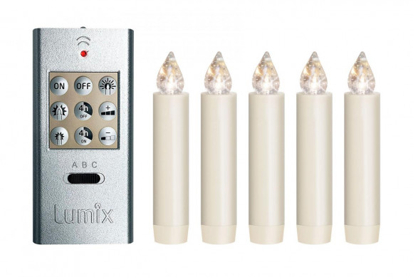 Lumix LED Kerzen superlight, 5-teilig mit Fernbedienung
