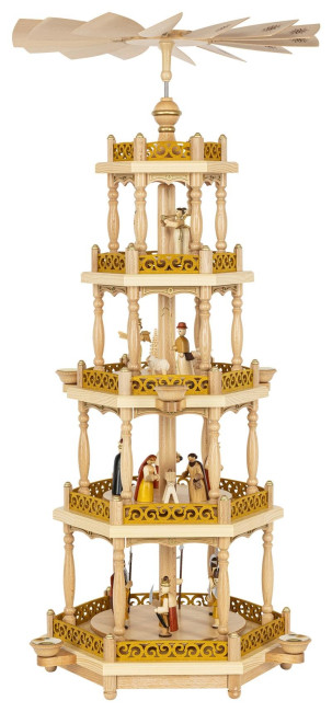 Pyramide Christi Geburt, 4-stöckig, natur