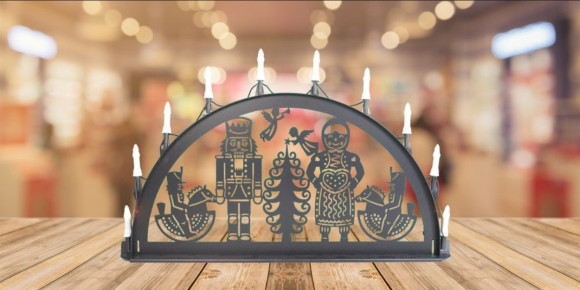 LED Metall Außenschwibbogen Olbernhau 1,00 x 0,50 Meter