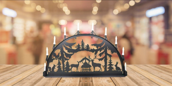 LED Metall Außenschwibbogen Futterkrippe 1,00 x 0,50 Meter