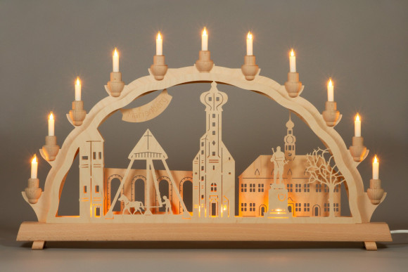 Schlick+Türk Doppel-Schwibbogen Stadt Marienberg, groß