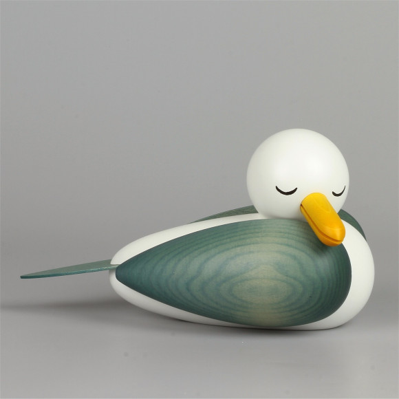 Möwe schlafend blau groß
