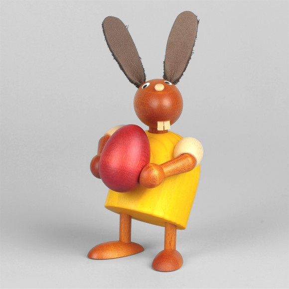 Hase mit Ei, gelb, 7 cm
