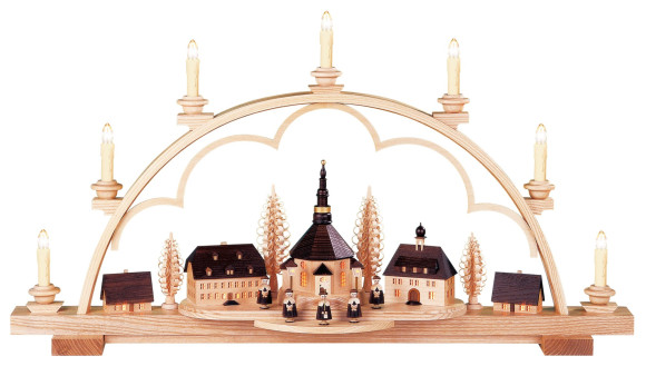 LED-Schwibbogen Seiffener Dorf, mittelgroß