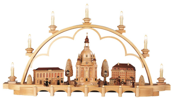 Schwibbogen Alt Dresden mittelgroß, natur