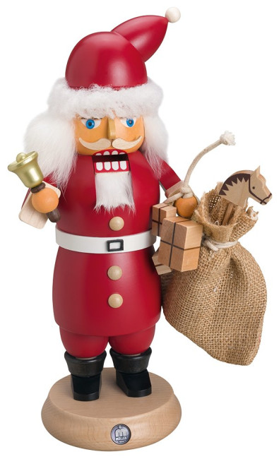 RauchKnacker® Weihnachtsmann mit Glocke und Geschenkesack