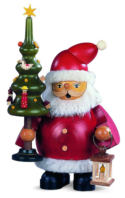 Räuchermännchen Weihnachtsmann mit Baum