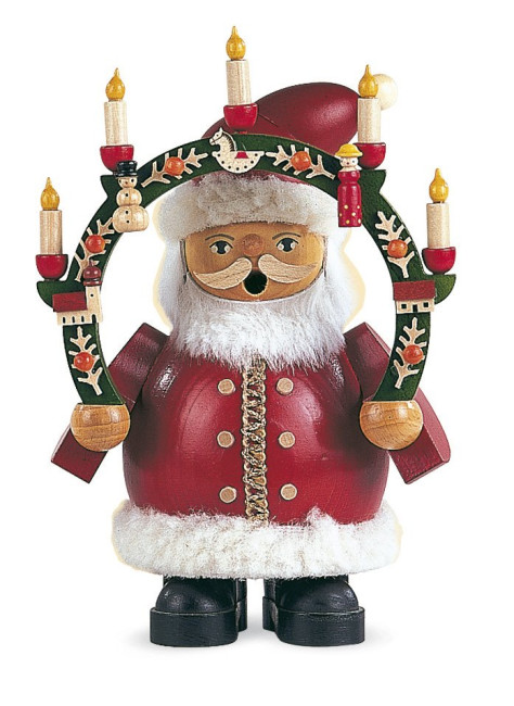 Räuchermännchen Weihnachtsmann mit Kerzenbogen