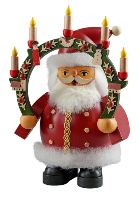 Räuchermännchen Weihnachtsmann mit Kerzenbogen