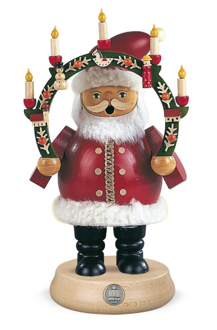 Räuchermann Weihnachtsmann mit Kerzenbogen