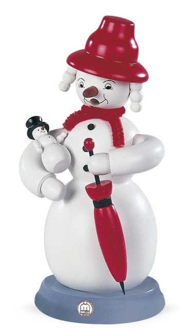 Räuchermann Schneefrau farbig