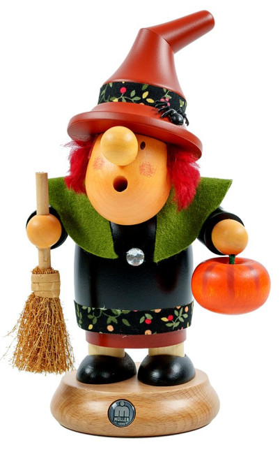 Müller Räuchermännchen Müllerchen Halloween Hexe mit Kürbis